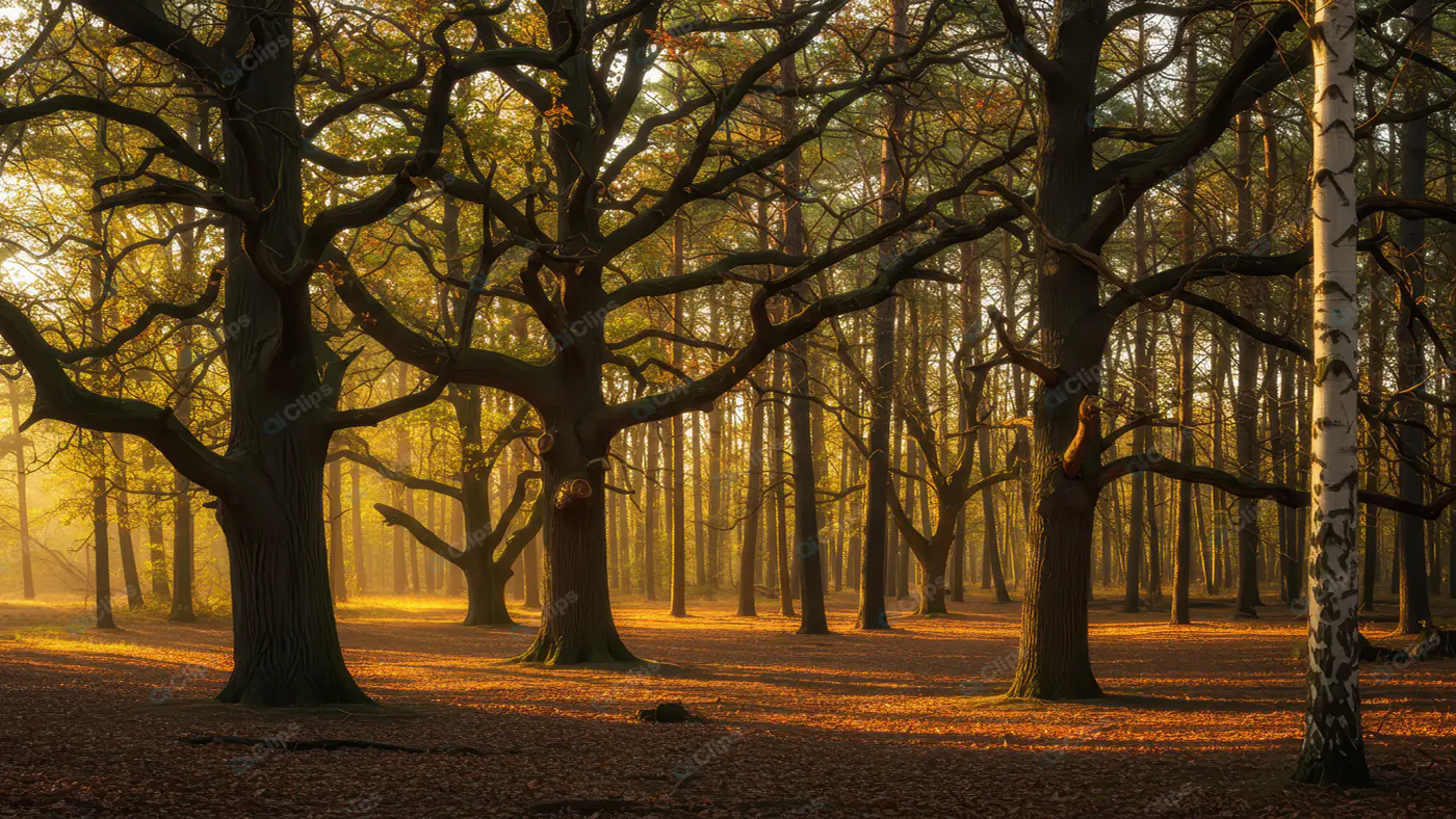 Golden Hour Oak Forest