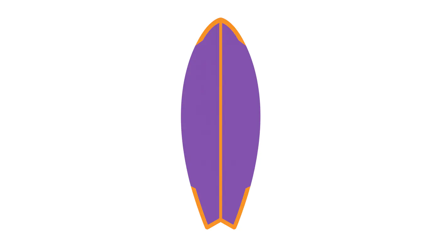 Vibrant Purple Surfboard Icon
