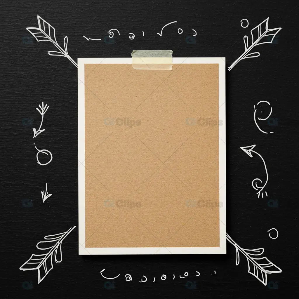 Creative Brown Card Mockup with Chalkboard Art
