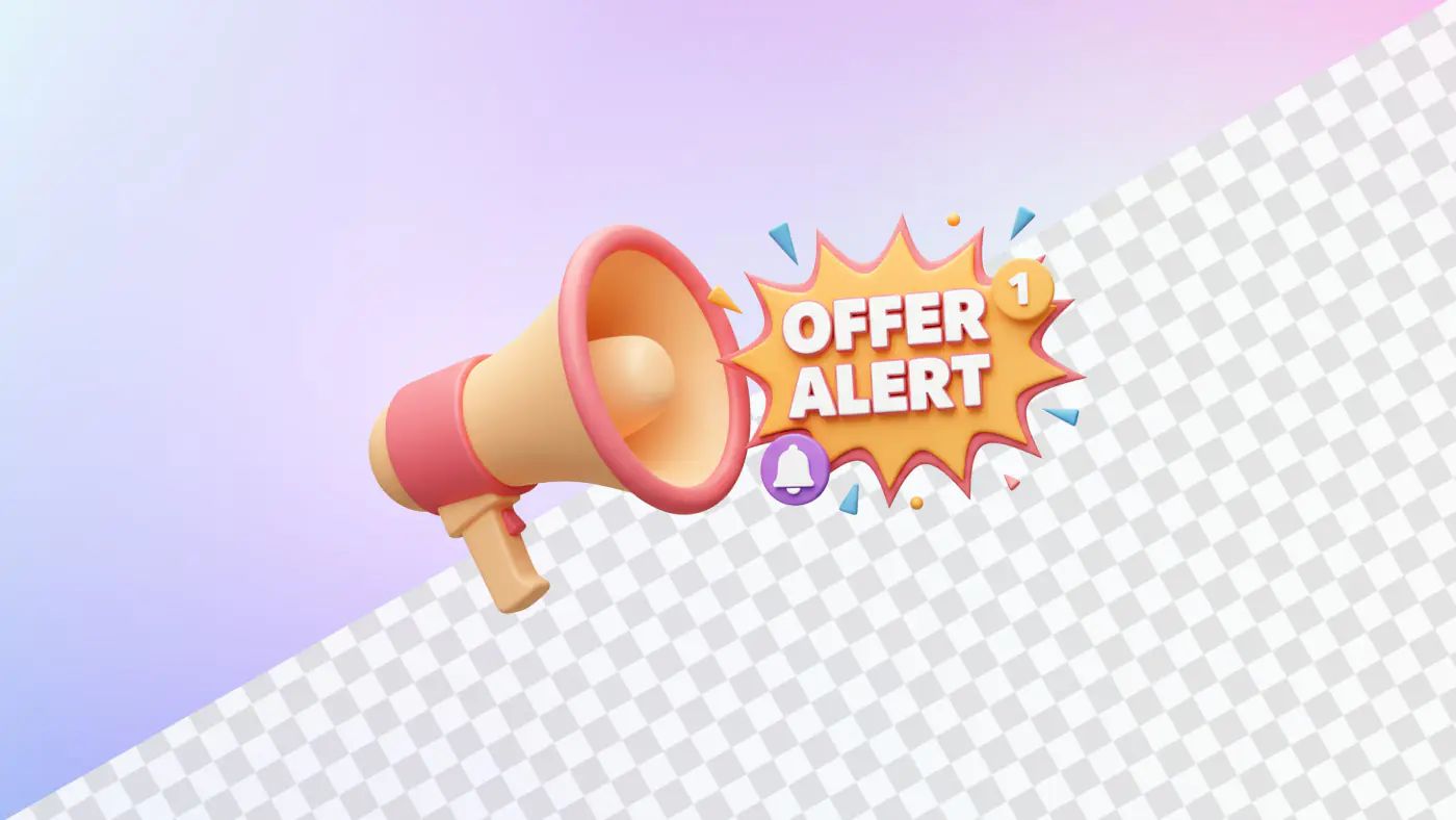 Megaphone with offer alert burst promotional icon