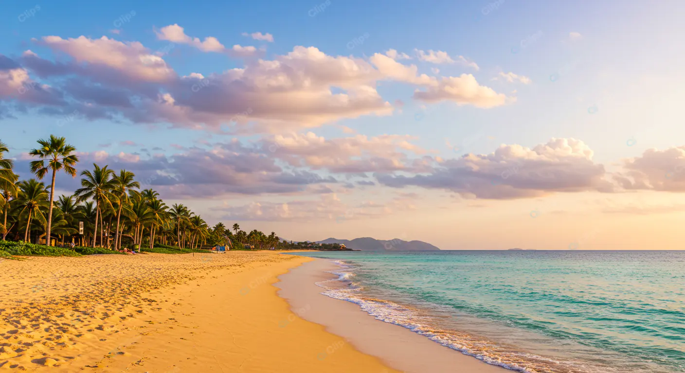 Idyllic Tropical Beach Sunset