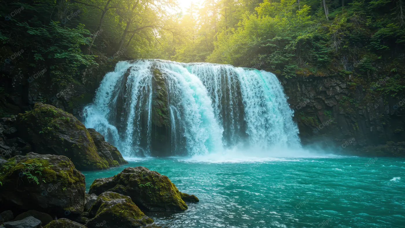 Majestic Forest Waterfall