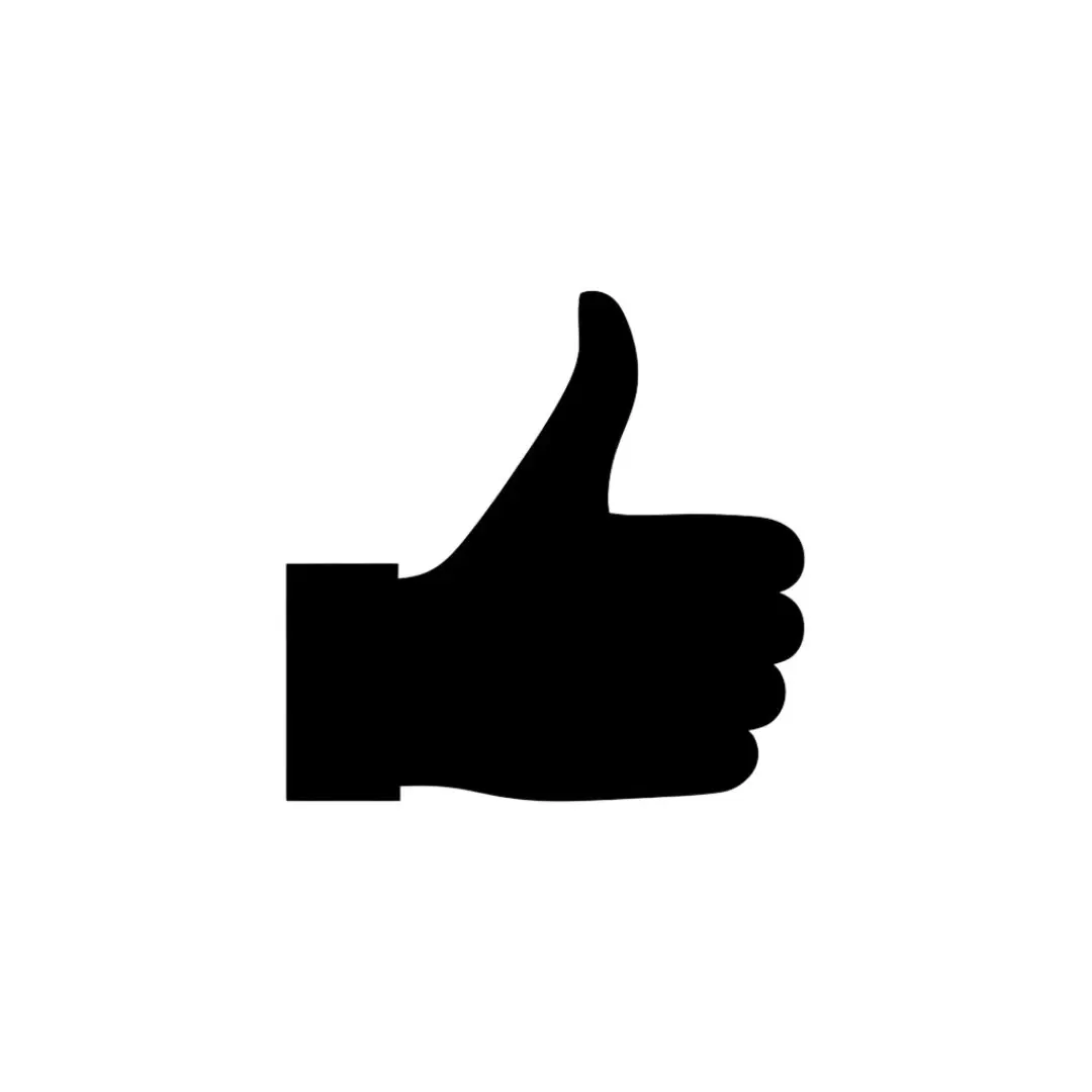 Black Thumbs Up Like Symbol Icon PNG Clipart