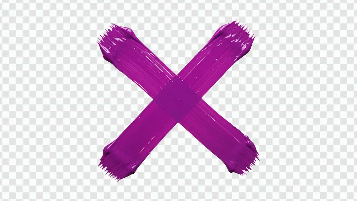 Vibrant Purple X Brushstroke Symbol PNG