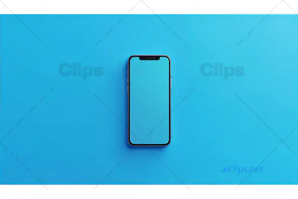 Smartphone Mockup on Blue Background