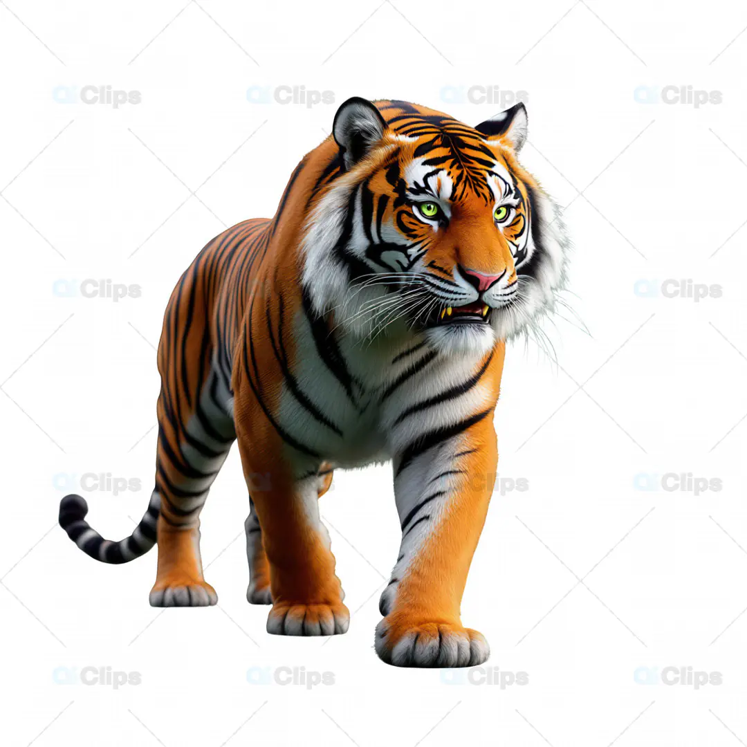Realistic Walking Tiger 3D Model