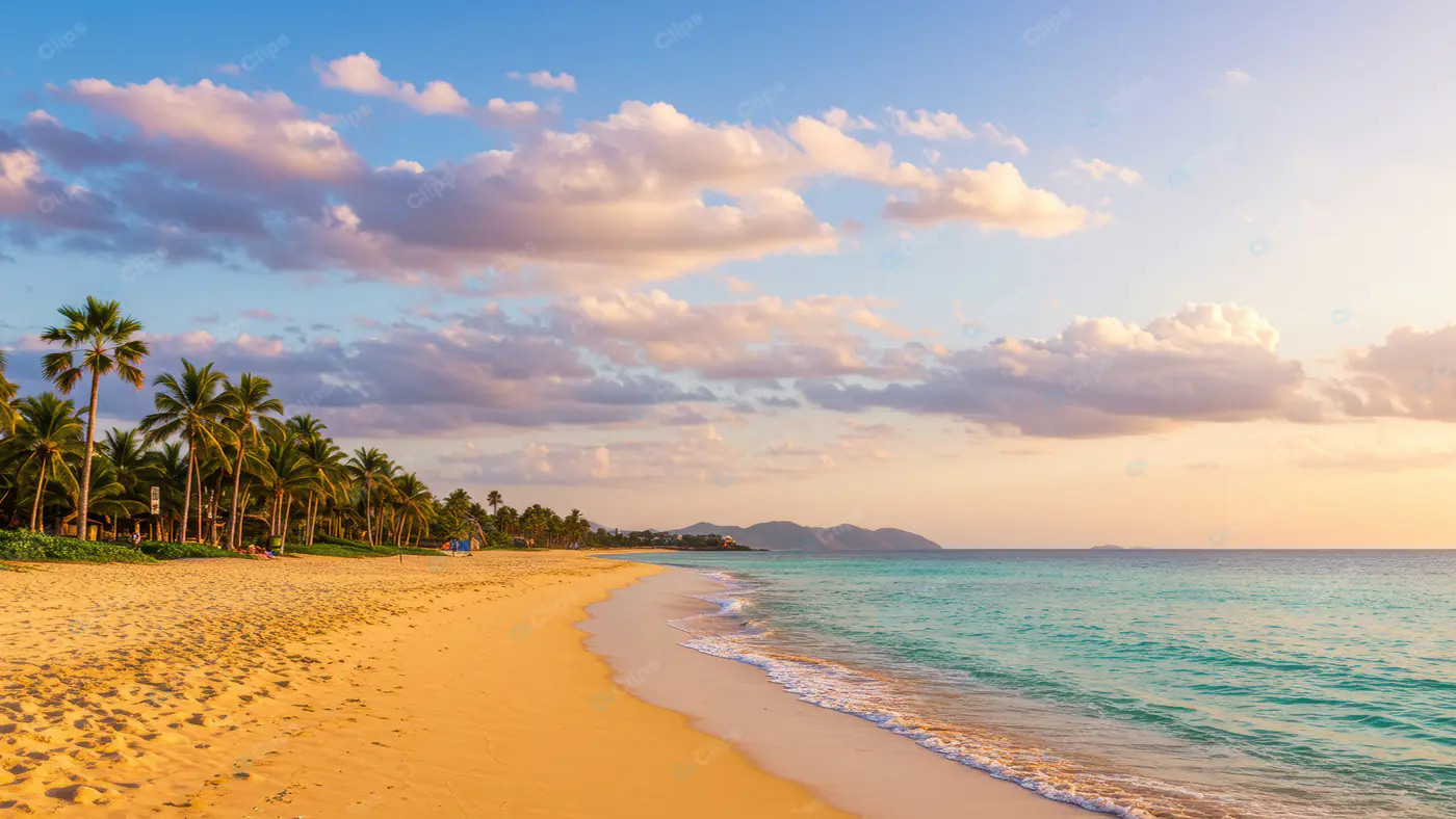 Idyllic Tropical Beach Sunset