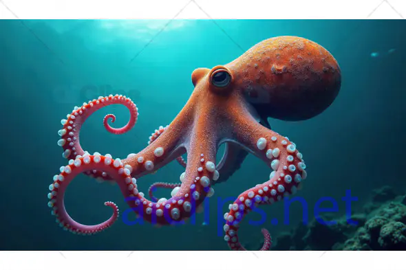 Red Octopus Underwater