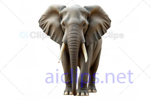 Front-Facing Realistic 3D Elephant Model