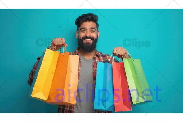 Happy Man with Shopping Bags
