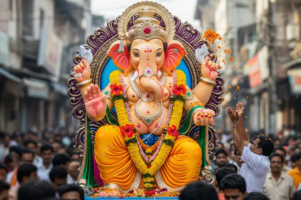 Ganesha Idol Paraded Through City Streets
