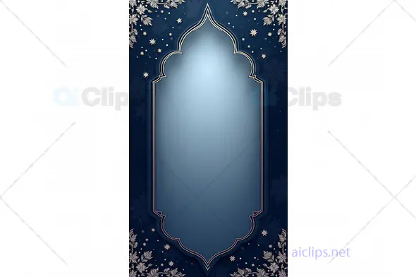 Elegant Blue Ornate Invitation Frame