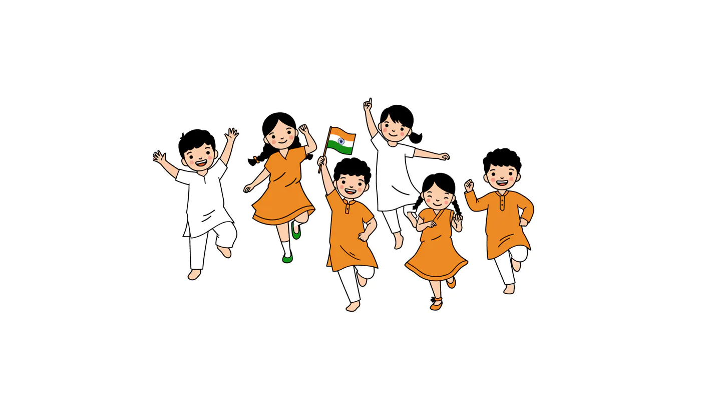 Joyful Indian Children Vector