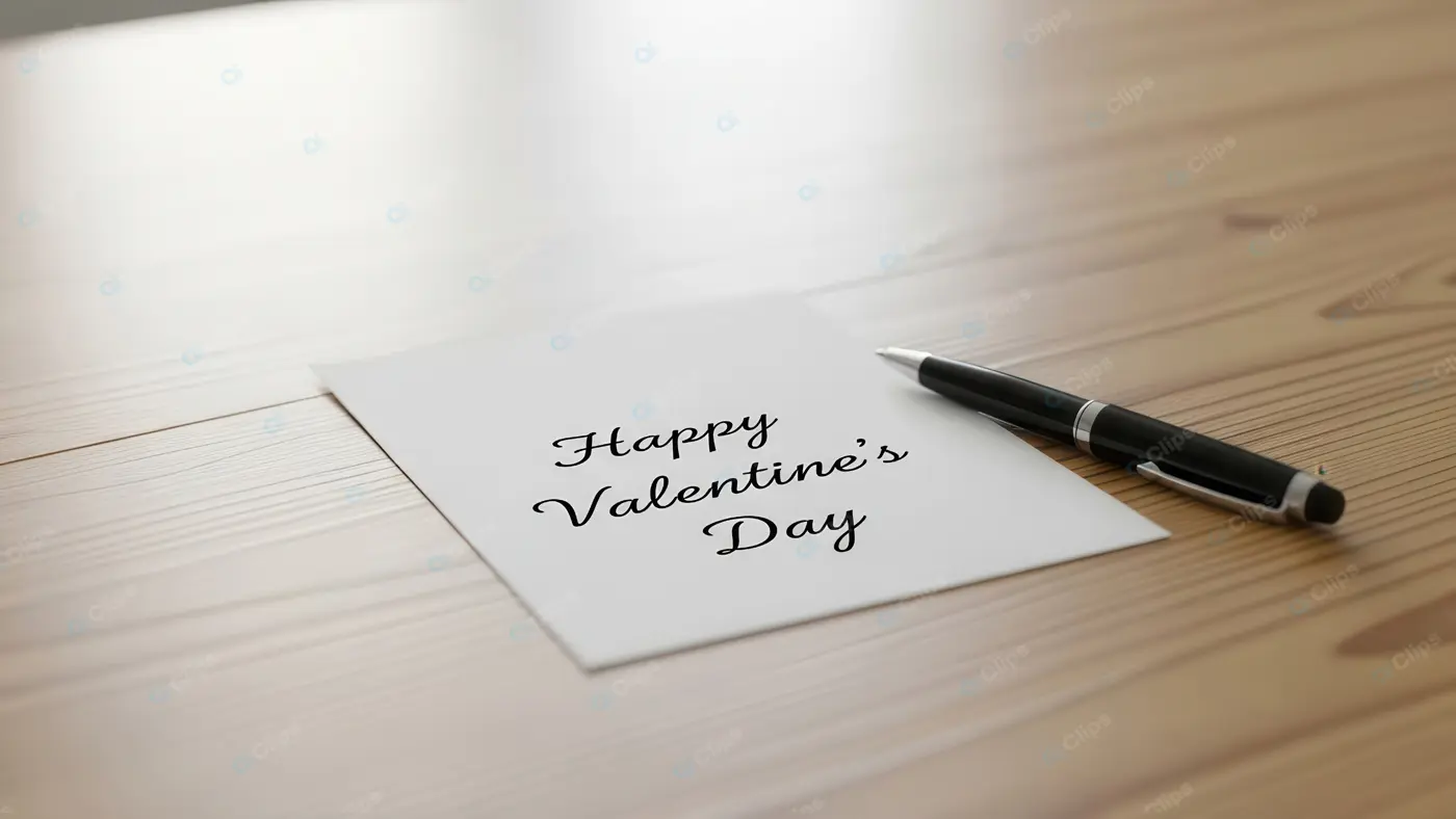 Heartfelt Valentine Message on Wooden Desk