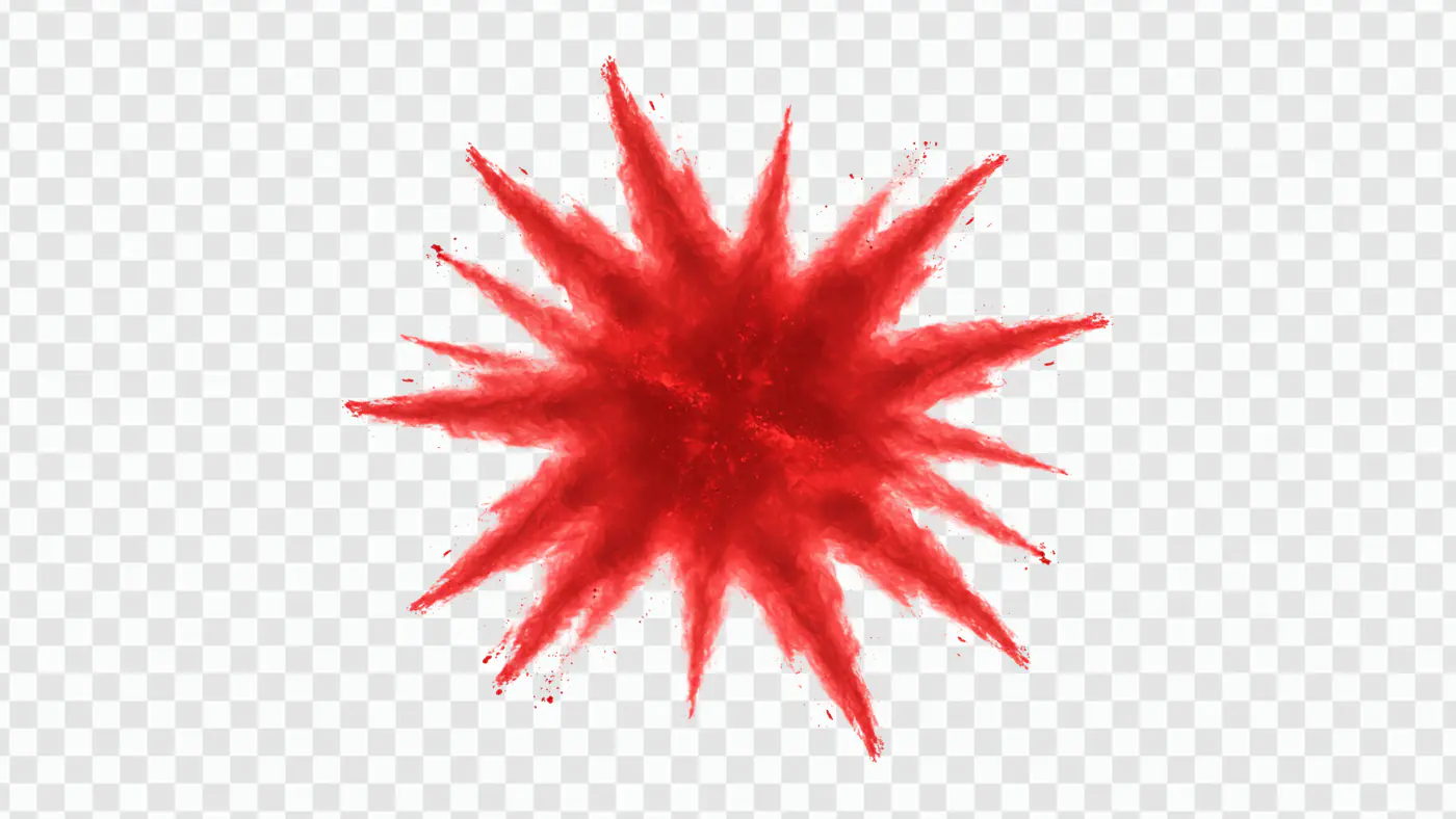 Explosive Red Powder Burst Effect PNG Clipart