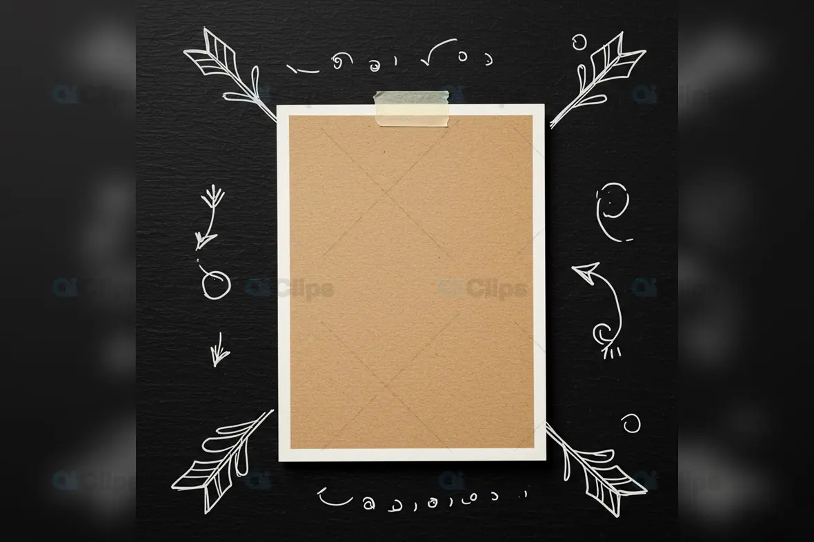 Creative Brown Card Mockup with Chalkboard Art