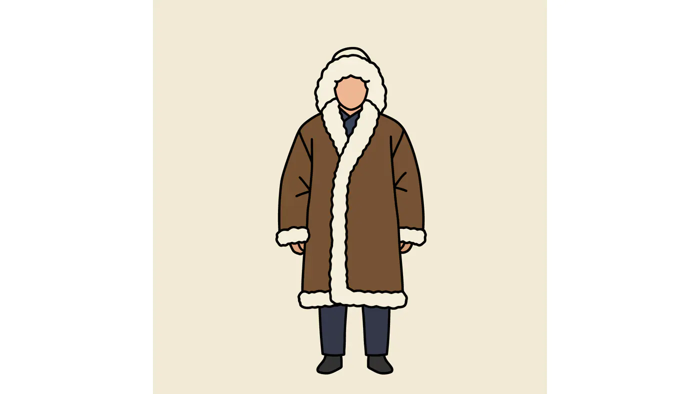 Minimalist Shearling Coat Vector