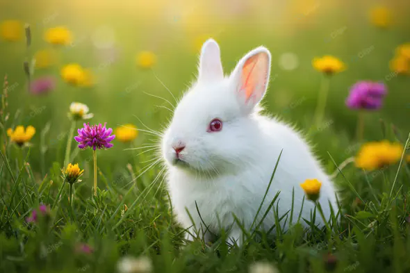 Enchanting Bunny in Wildflower Meadow