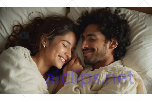 Cozy Couple Cuddling in Bed
