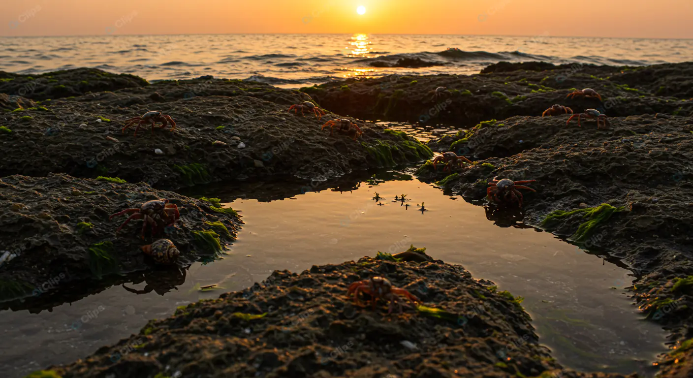 Coastal Tidepool at Golden Hour