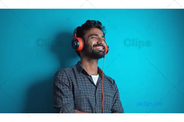 Smiling Man with Headphones