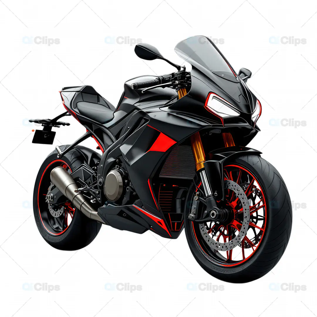 Sleek Black Sports Bike 3D Model