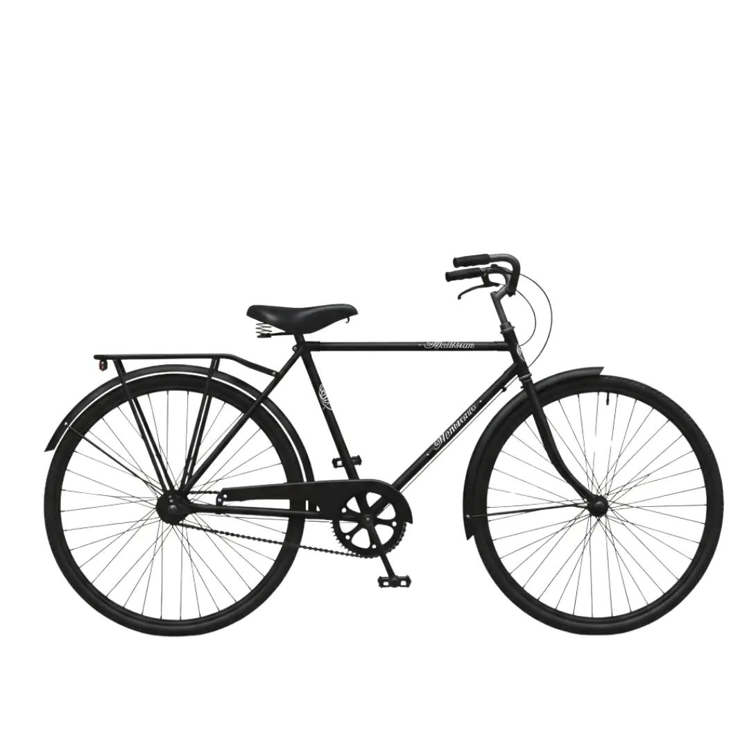 Classic Black City Bicycle Design PNG Clipart