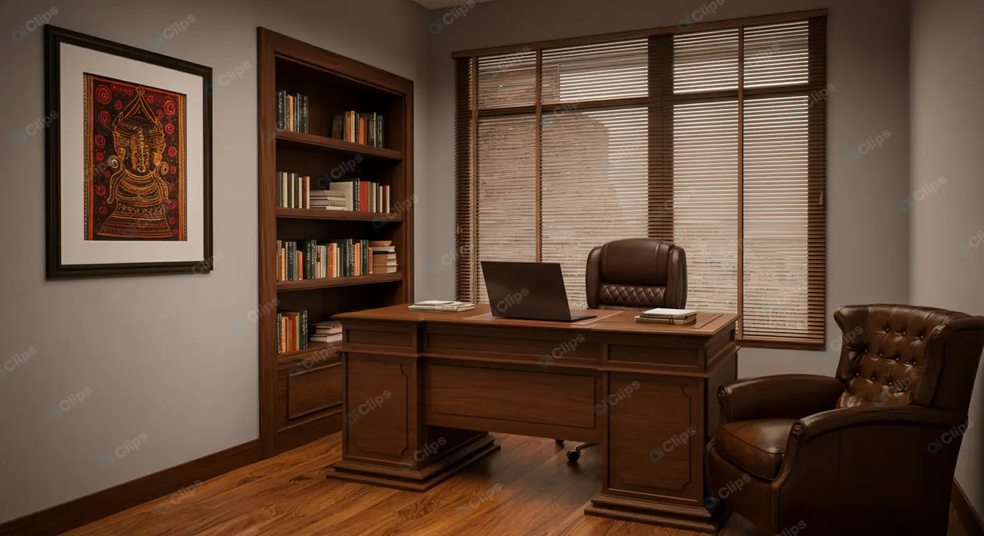 Traditional Indian-Inspired Executive Office
