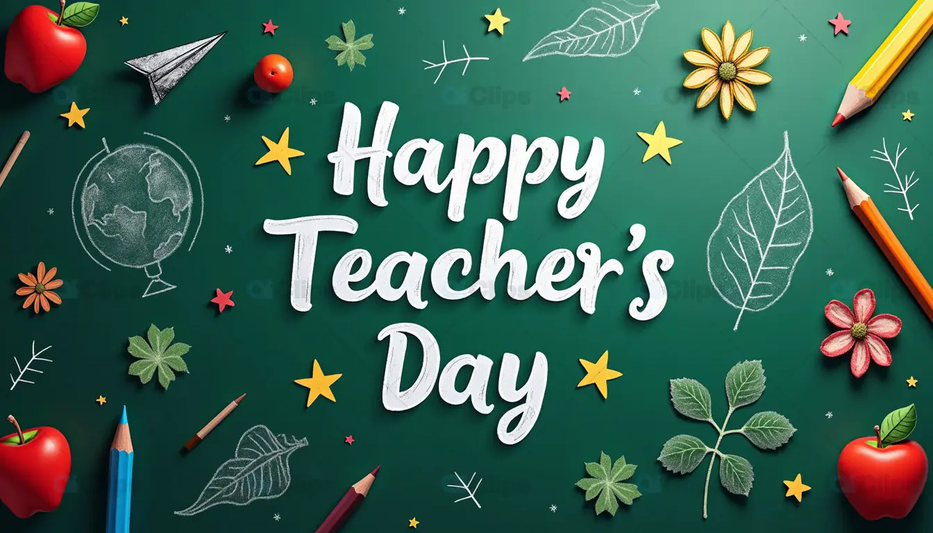 Happy Teacher's Day Chalkboard Design
