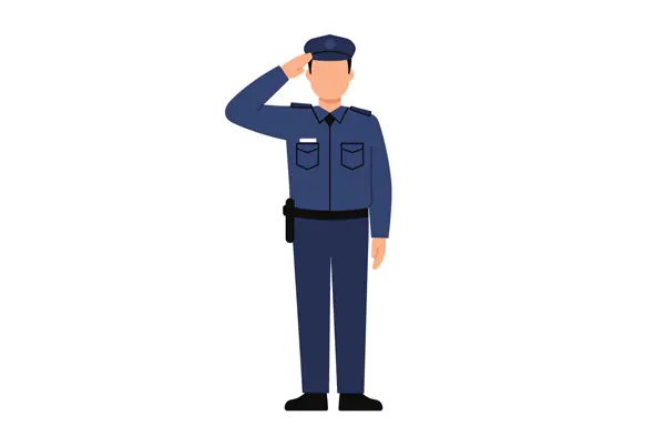 Saluting Police Officer Vector