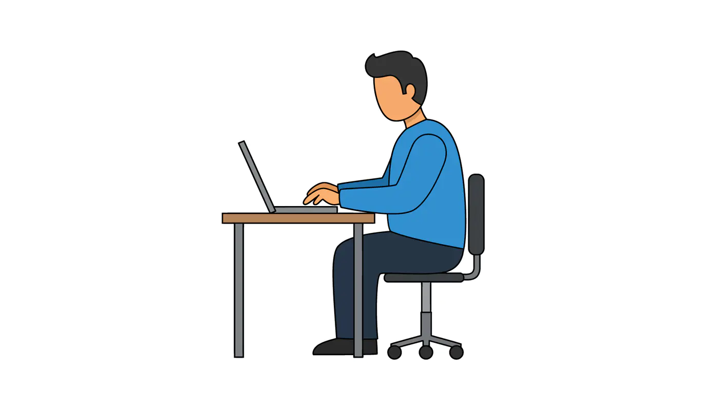 Minimalist Office Worker Vector