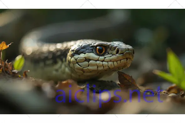 Close-Up of Snake in Forest Habitat