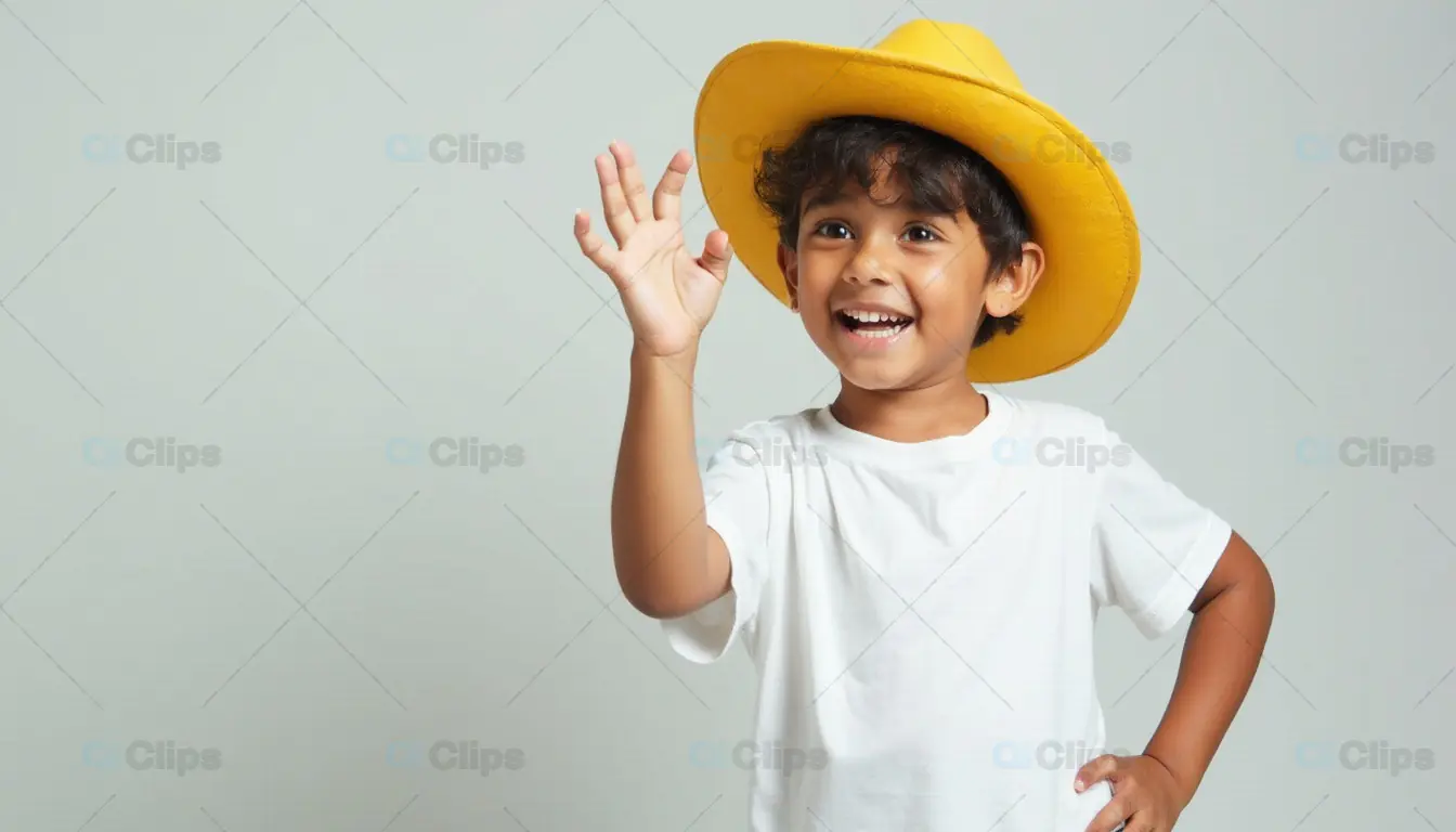 Smiling Boy in Yellow Hat