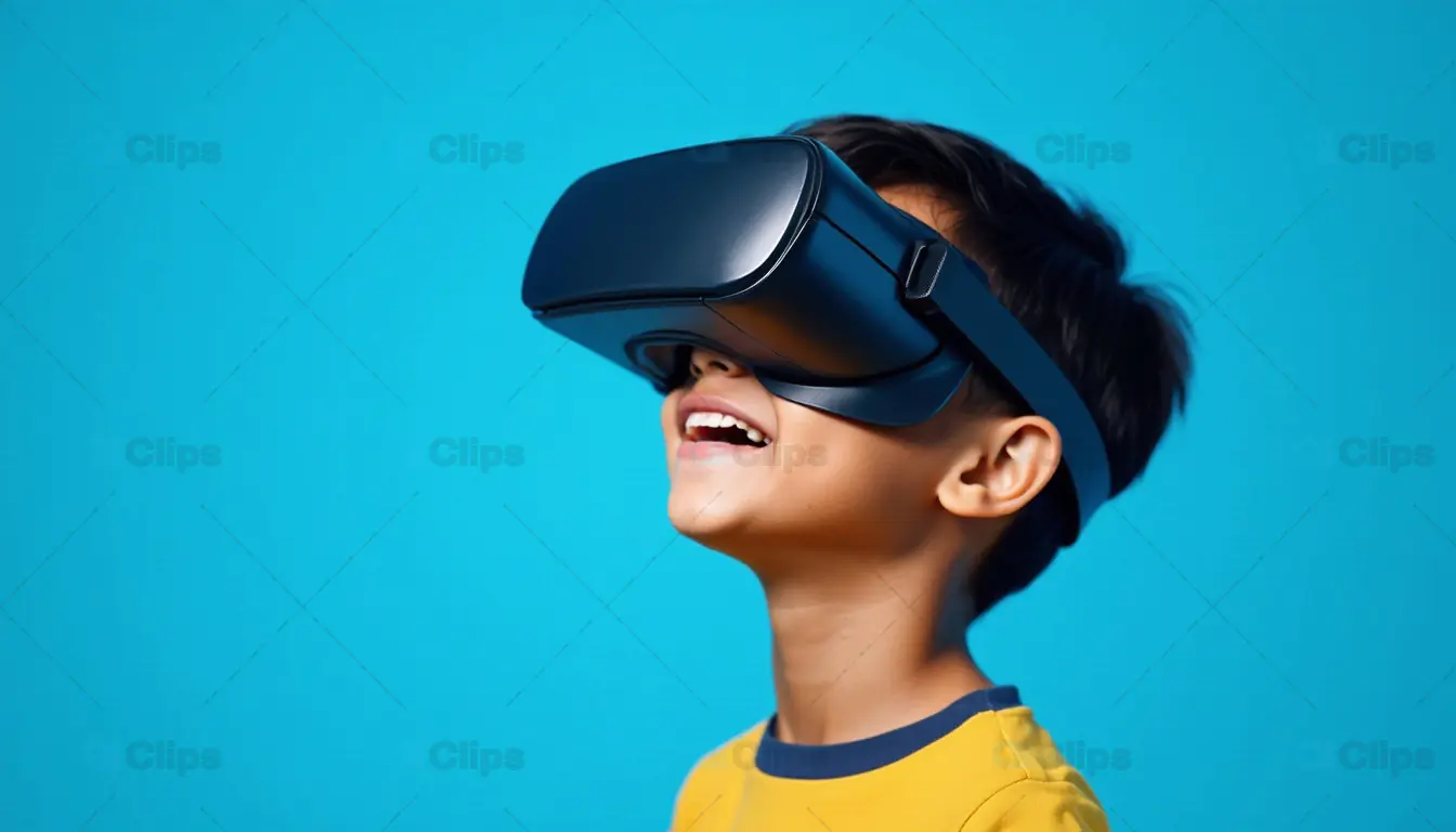 Happy Child with VR Headset