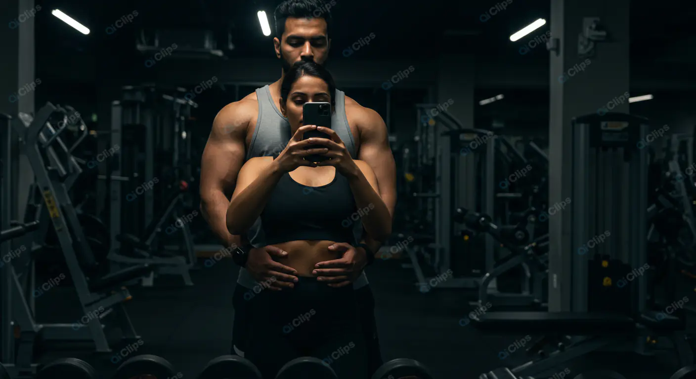 Fitness Duo's Gym Mirror Selfie