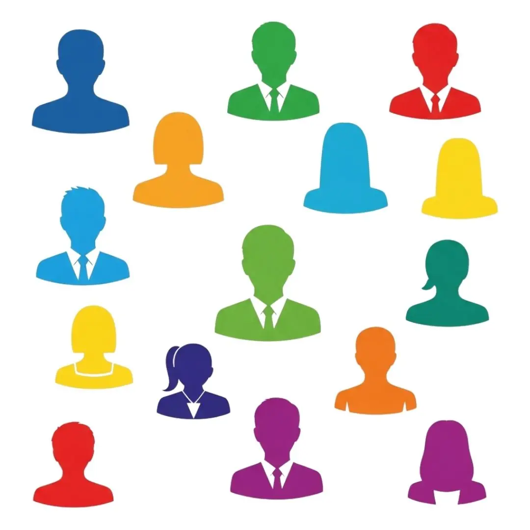 Colorful Diverse Team Member Avatar Icons PNG Clipart