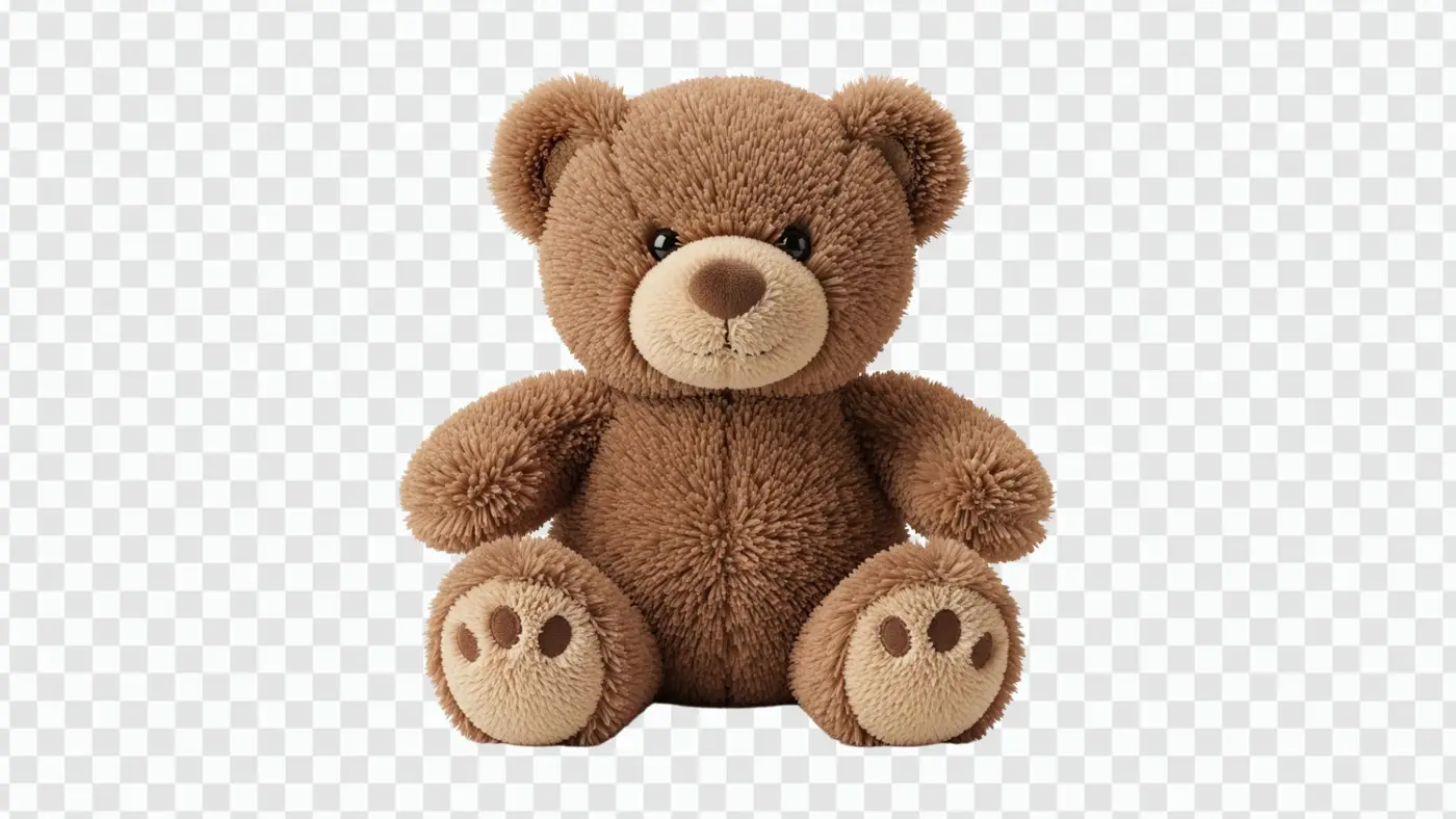 Cute Fluffy Brown Teddy Bear Toy Clipart PNG