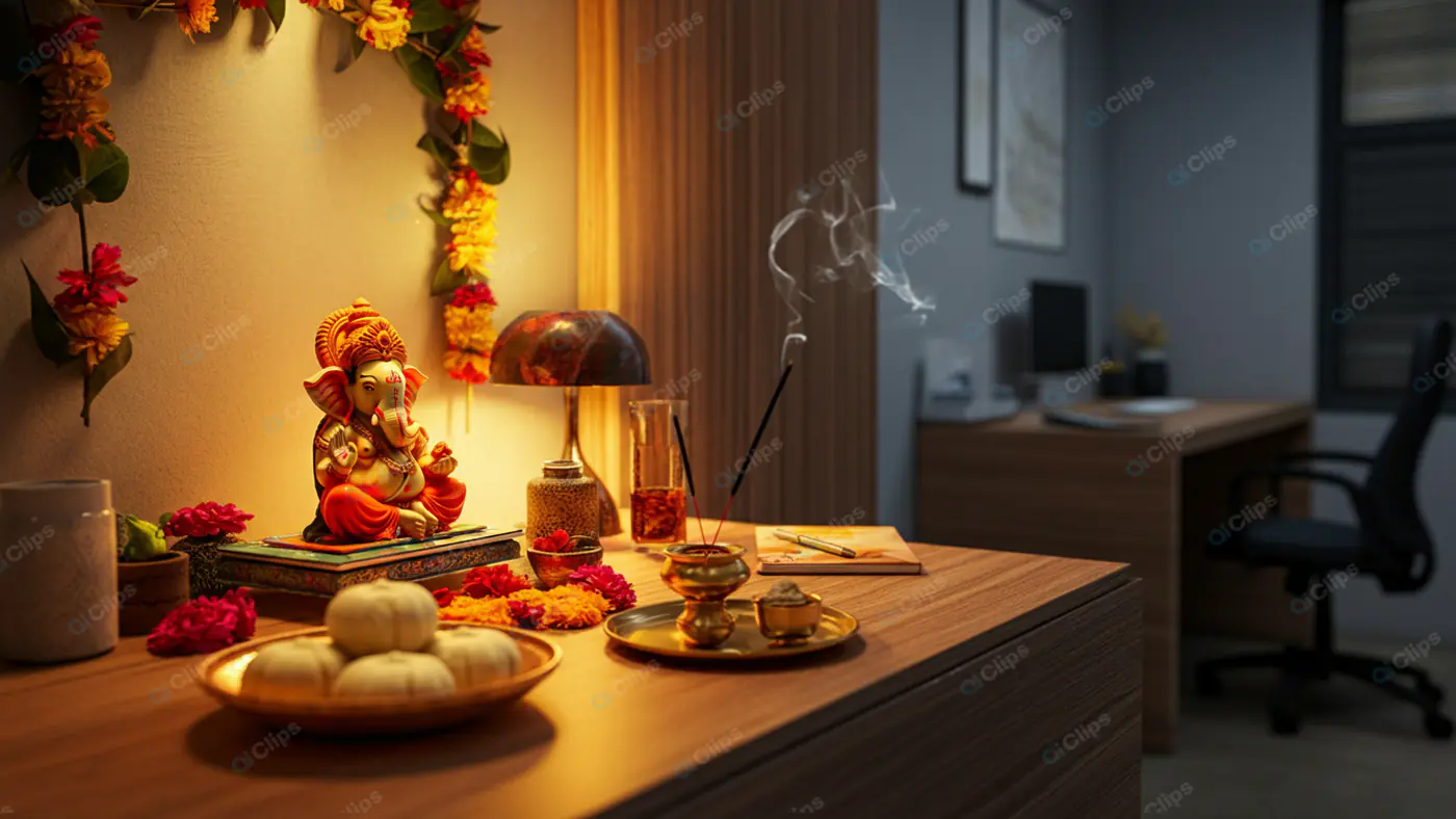 Diwali Home Office Altar