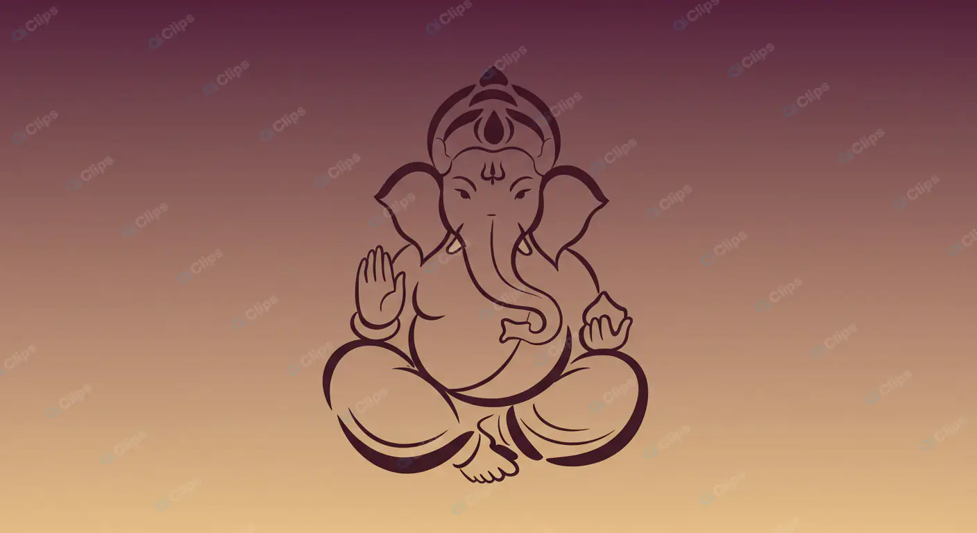 Serene Ganesha Silhouette on Gradient