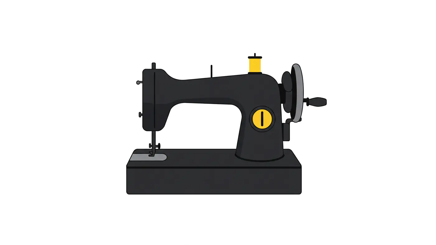 Retro Black Sewing Machine Vector