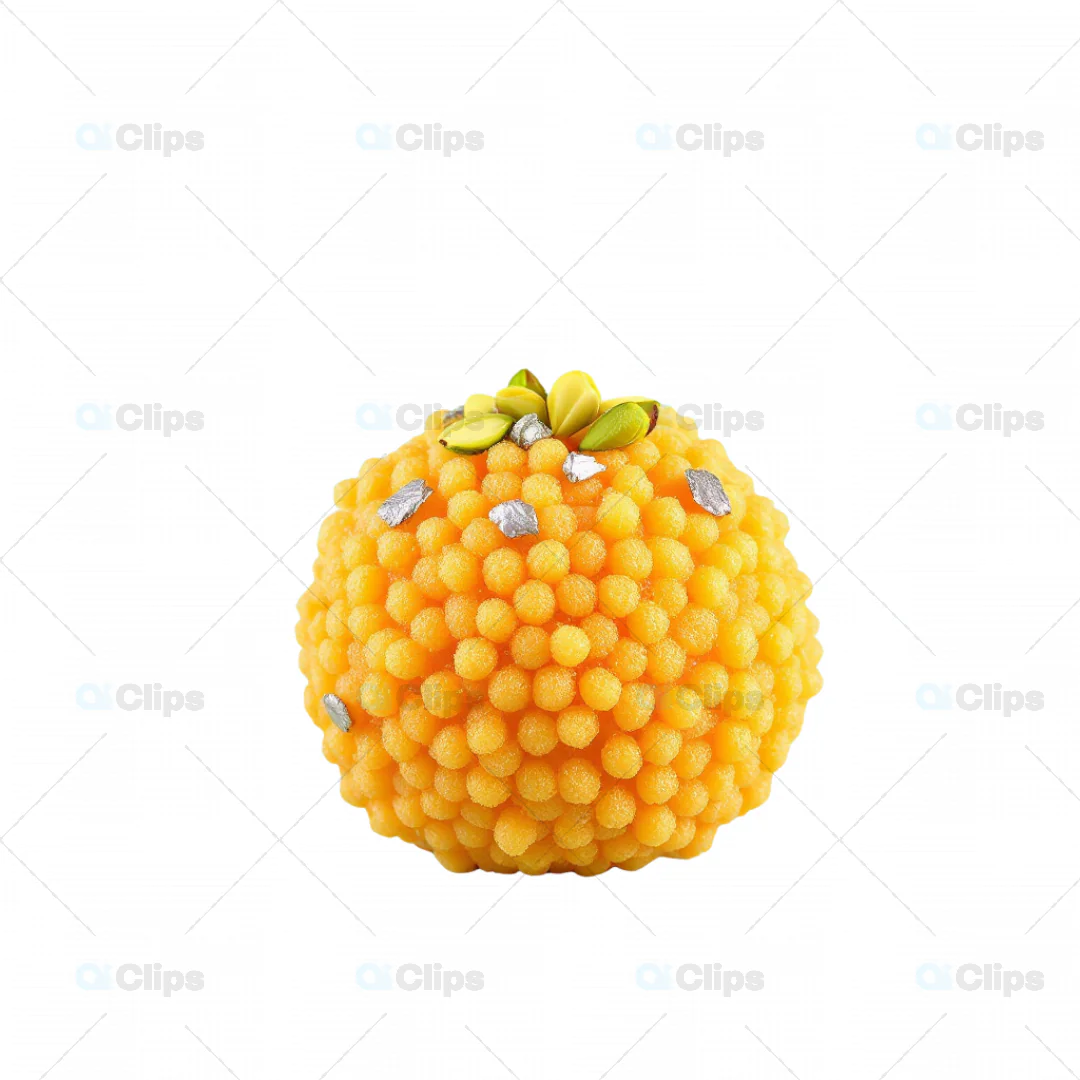 3D Model of Motichoor Laddu with Pistachio Garnish and Silver Leaf