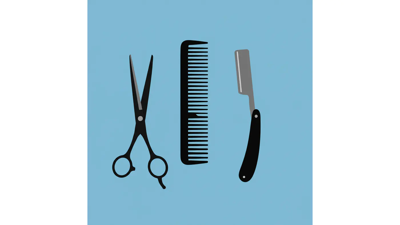 Barber Tools Silhouette Set
