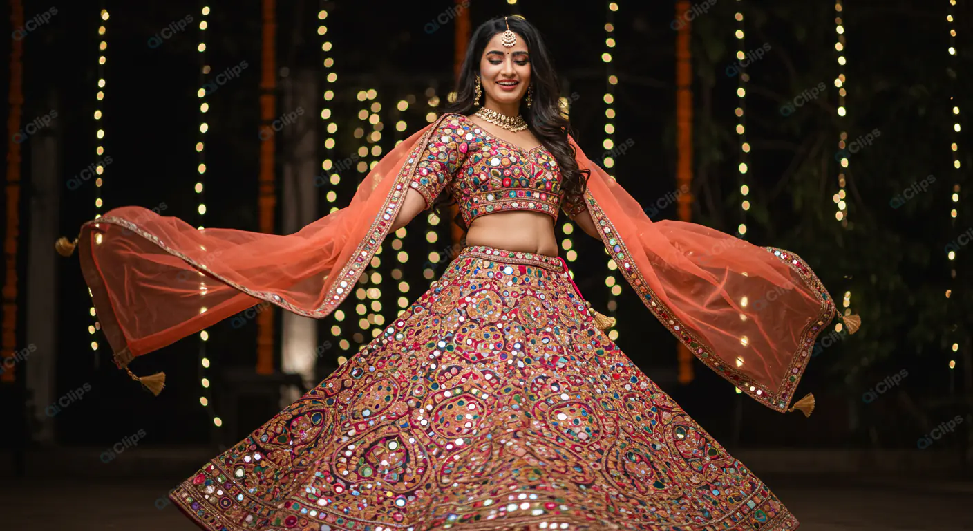 Vibrant Bride in Ornate Lehenga