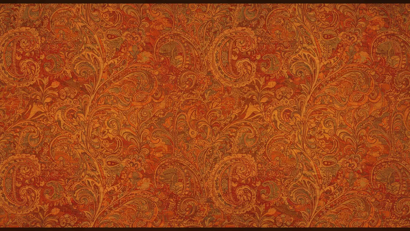 Bold Red & Orange Paisley Fabric Pattern | Rich Seamless Indian Textile Background