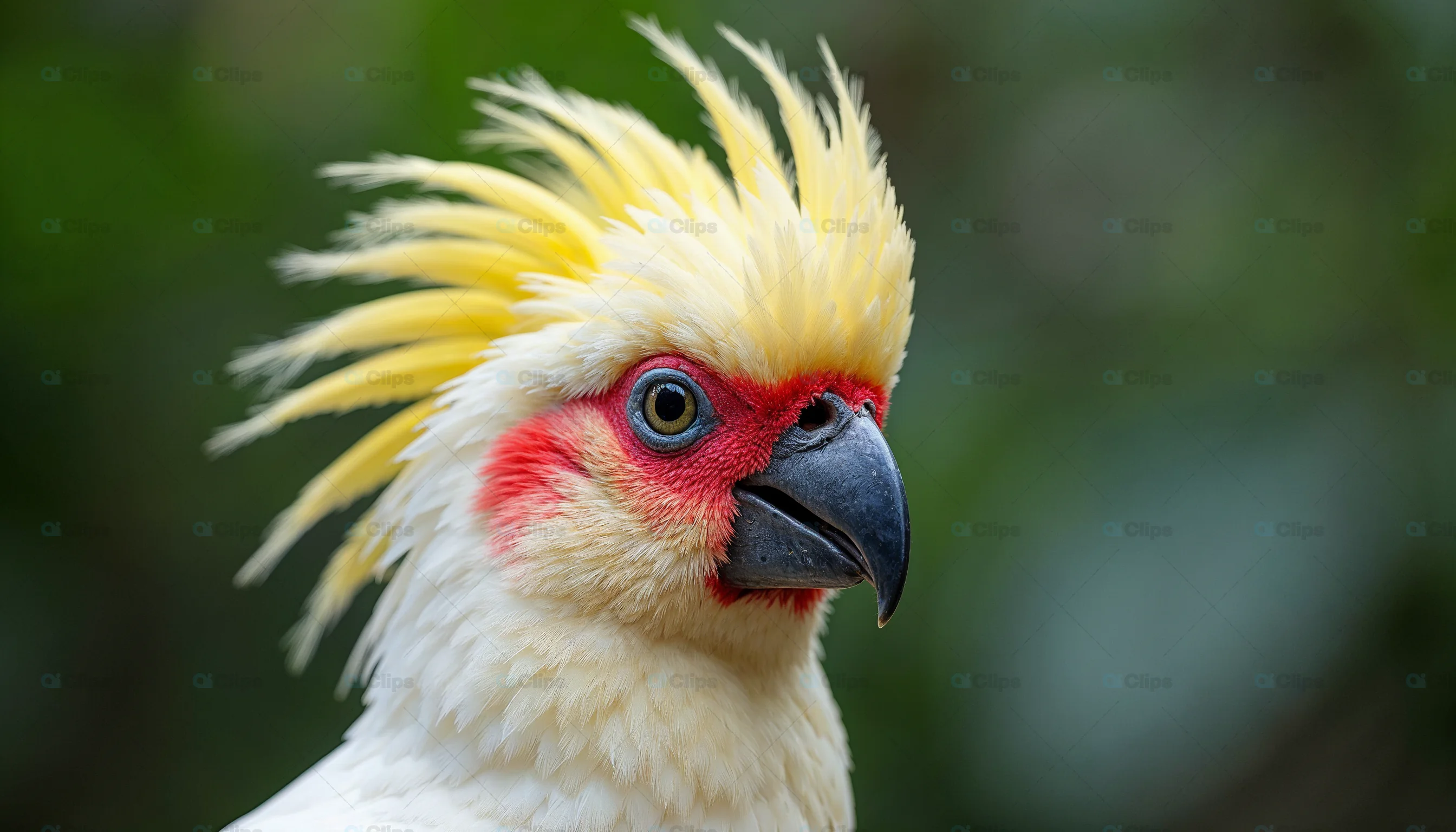Close-Up of Cockatoo with Yellow Crest