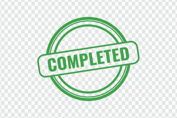 Green 'Completed' Rubber Stamp Task Approval Clipart PNG