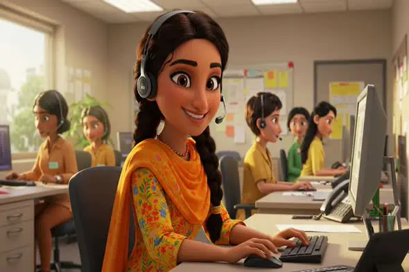 Animated Indian Call Center Representative