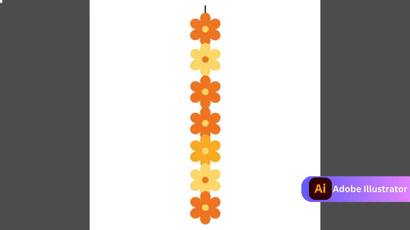 Vertical Flower Chain Vector