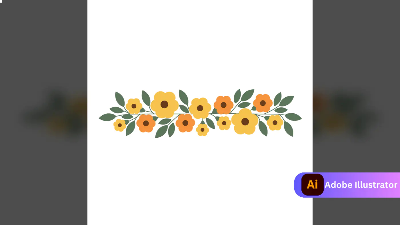 Autumnal Floral Border Vector