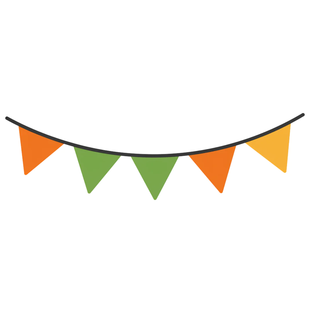 Curved Tricolor Bunting Vector